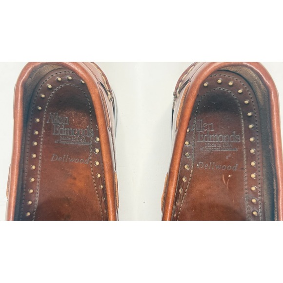 Allen Edmonds Dellwood Men\'s Brown Tasseled Slip On‎ Dress Shoes Size 8.5 D
